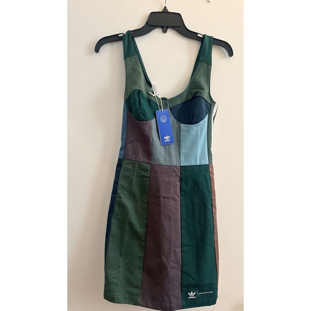 NWT Adidas Women Originals X Kseniaschnaider Sz 2 Reprocessed Limited Ed Dress